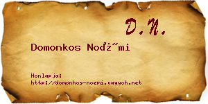 Domonkos Noémi névjegykártya